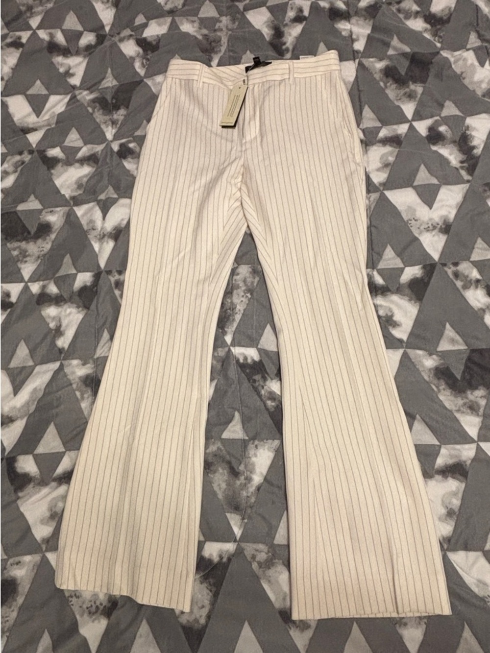 Banana Republic Cream Pinstripe Trousers